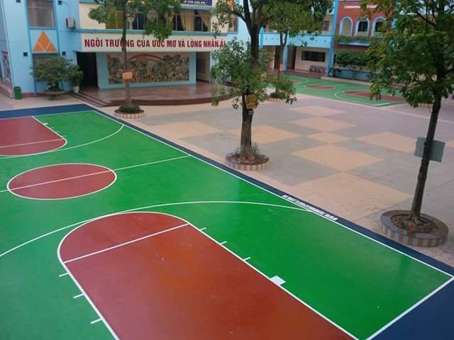 THI CÔNG SÂN BÓNG RỔ CÔNG TRÌNH TRƯỜNG ĐOÀN THỊ ĐIỂM